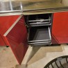 DRESSOIR LAQUE ROUGE / INOX 5P