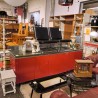 DRESSOIR LAQUE ROUGE / INOX 5P