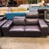 SALON CUIR 2+2 AUBERGINE