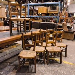 LOT DE 8 CHAISES RUSTIQUE