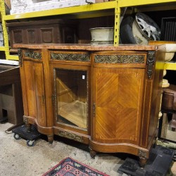 DRESSOIR VITRINE MARQUETÉ ET MARBRE