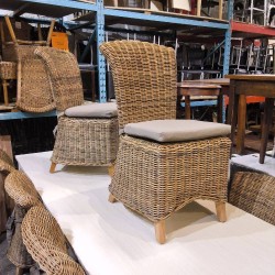 LOT DE 8 CHAISES EN ROTIN LUIGI RATTAN FURNITURE