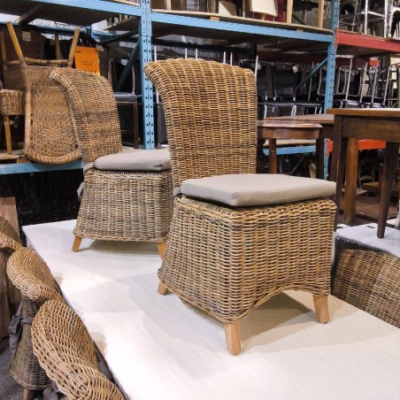 LOT DE 8 CHAISES EN ROTIN LUIGI RATTAN FURNITURE