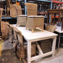 LOT DE 8 CHAISES EN ROTIN LUIGI RATTAN FURNITURE