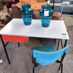 BUREAU MEUROP TIROIR ORANGE + CHAISE