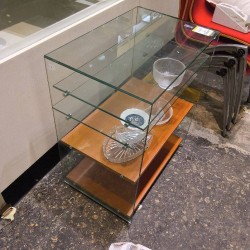 MEUBLE HIFI DESIGN BOIS/VERRE