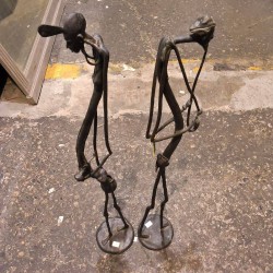 PAIRE DE STATUETTES EN BRONZE BURKINA FASO 