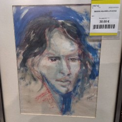 DESSIN AQUARELLE SIGNÉ