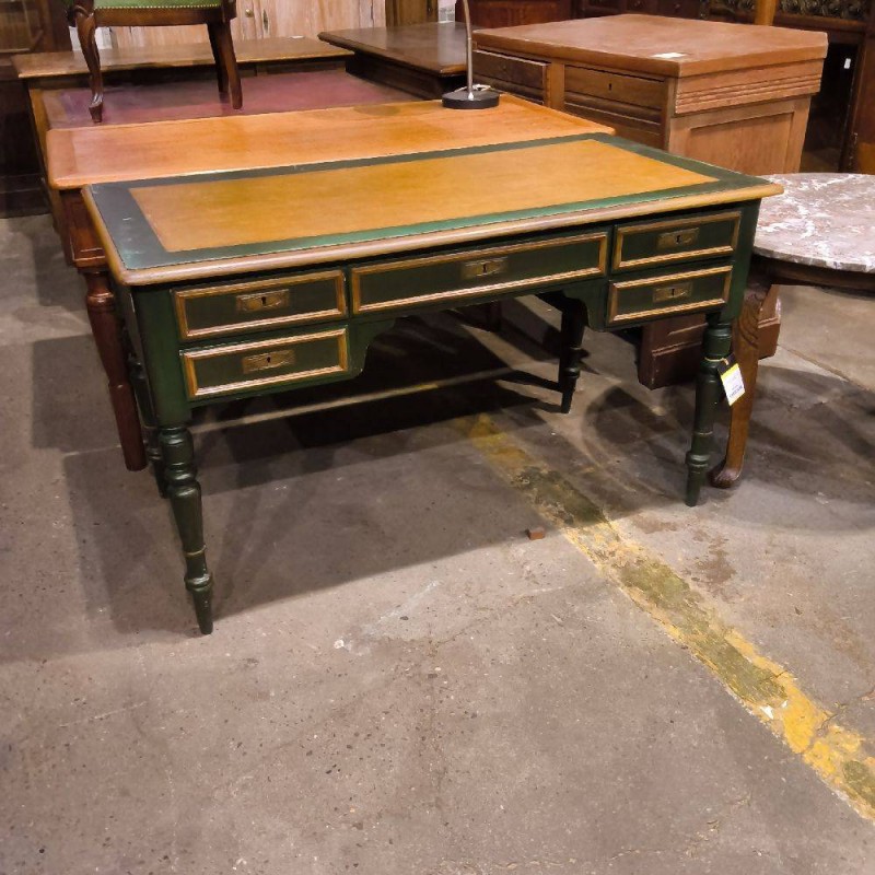 BUREAU PATINÉ VERT STYLE LOUIS PHILIPPE