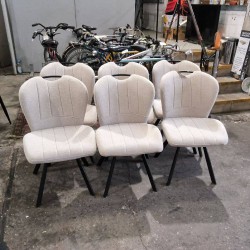 SERIE DE 6 CHAISES TISSU BEIGE IKARO