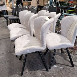 SERIE DE 6 CHAISES TISSU BEIGE IKARO