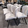 SERIE DE 6 CHAISES TISSU BEIGE IKARO