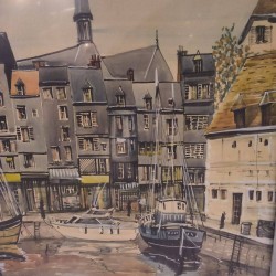 AQUARELLE HONFLEUR ANNÉES 70 