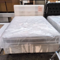 LIT BOXSPRING 140X200 BLANC EN L ETAT