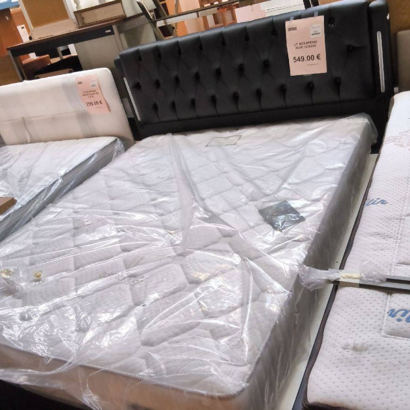 LIT BOXSPRING NOIR 180X200