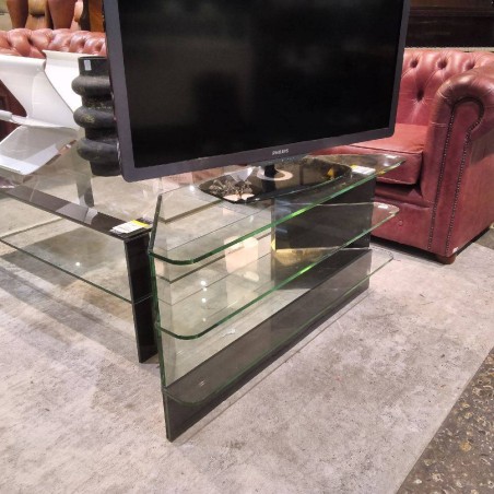 MEUBLE TÉLÉ D\'ANGLE EN VERRE