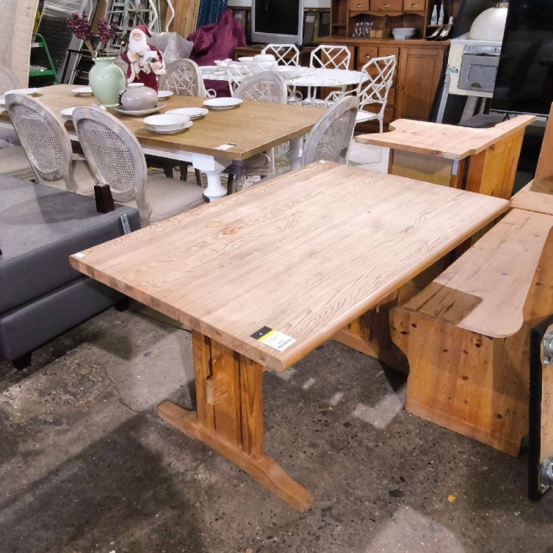 TABLE DE CUISINE EN PIN ANNÉES 80