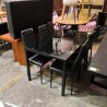 TABLE NOIR + 6 CHAISES NOIR