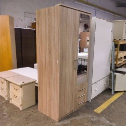 GARDE ROBE 2 PORTES 3 TIROIRS
