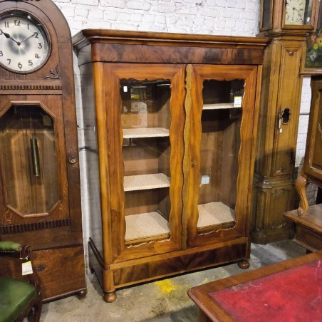 VITRINE ANGLAISE EN ACAJOU 2 PORTES