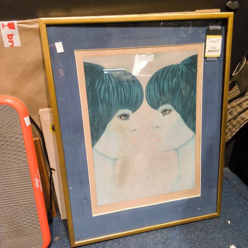 LITHOGRAPHIE VISAGES VINTAGE