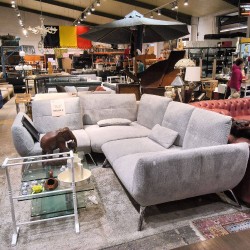 SALON D ANGLE TISSU GRIS MODERNE