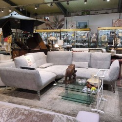 SALON D ANGLE TISSU GRIS MODERNE