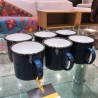 SERIE DE 6 TASSES METAL EMAILLÉ