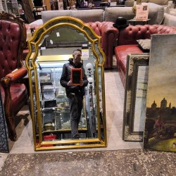 MIROIR CADRE DORÉ ANNÉES 60