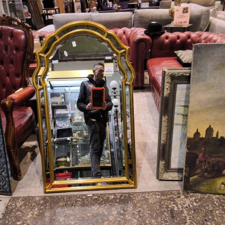 MIROIR CADRE DORÉ ANNÉES 60