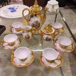 SERVICE À CAFÉ VENITIEN DORÉ À L\'OR