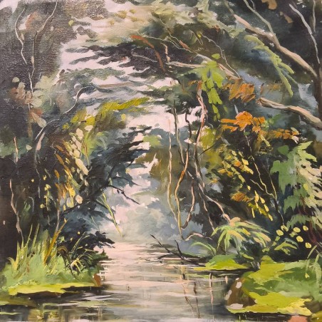 HUILE SUR TOILE LA JUNGLE 