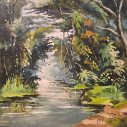 HUILE SUR TOILE LA JUNGLE 