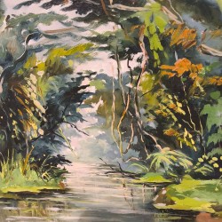HUILE SUR TOILE LA JUNGLE 