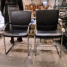 PAIRE DE FAUTEUILS CUIR ET CHROME 