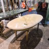 TABLE BASSE OVALE MARBRE BLANC