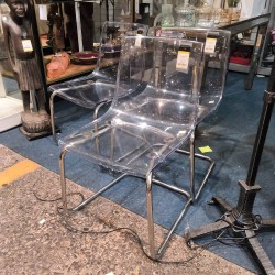 CHAISE TRANSPARENT CHROME