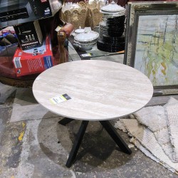 TABLE BASSE RONDE STYLE TRAVERTIN