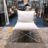 FAUTEUIL MODERNE METAL BLANC + COUSSINS
