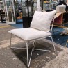 FAUTEUIL MODERNE METAL BLANC + COUSSINS