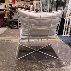 FAUTEUIL MODERNE METAL BLANC + COUSSINS