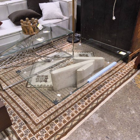TABLE BASSE PIED EN PIERRE