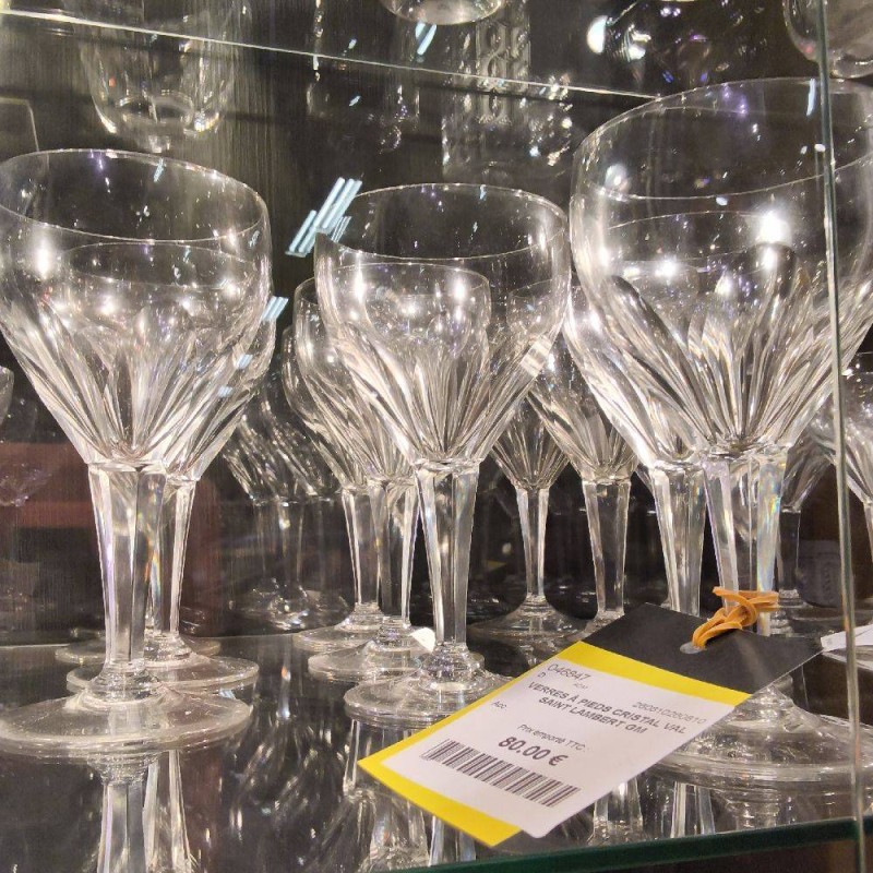 VERRES À PIEDS CRISTAL VAL SAINT LAMBERT GM 
