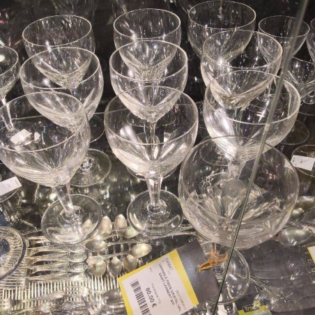 VERRES À PIEDS CRISTAL VAL SAINT LAMBERT GM 