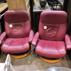 FAUTEUIL STRESSLESS CUIR MARRON