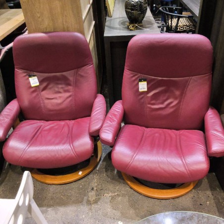 FAUTEUIL STRESSLESS CUIR MARRON