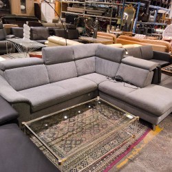 CANAPE D\'ANGLE ELECTRIQUE TISSU GRIS
