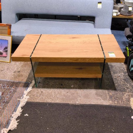 TABLE  BASSE RECTANGLAIRE DESIGN BOIS ET VERRE 