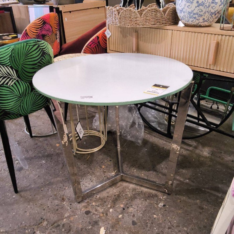 TABLE D APPOINT RONDE EN VERRE