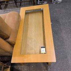 TABLE BASSE RECTANGULAIRE BOIS VERRE